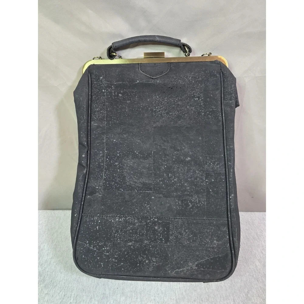 (Vegan) Laflore Paris Bobobark Black Premium Cork Backpack Laptop Cross Bag